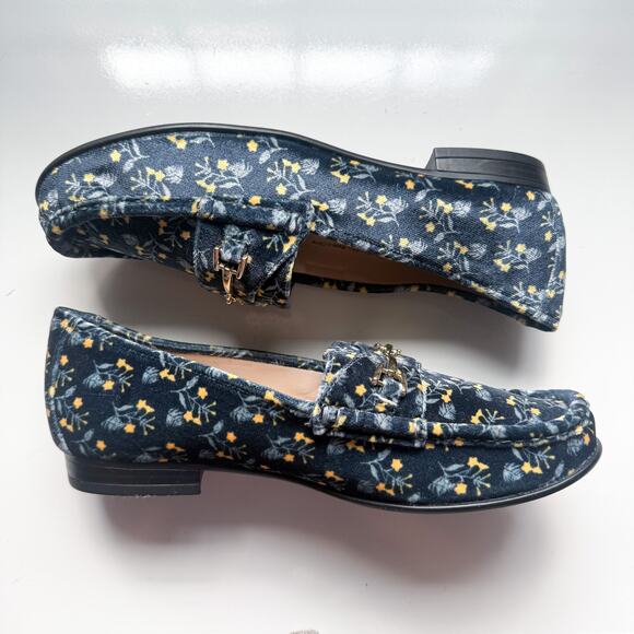 Cabi Carnaby Loafer Navy Floral Velvet Horsebit Slip On Shoes Size 8 - Picture 6 of 11
